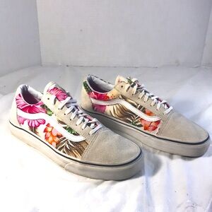 Vans Unisex Old Skool Hawaiian Floralite Lotus Tropical Canvas and Suede Sneaker